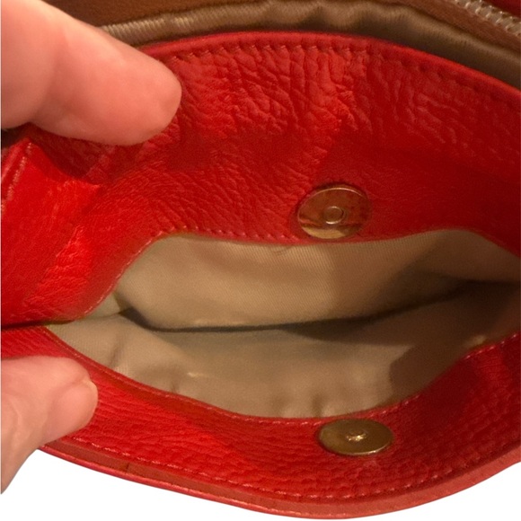 Valentina Vintage Italian Pebbled Red Leather Crossbody Bag - Picture 3 of 7